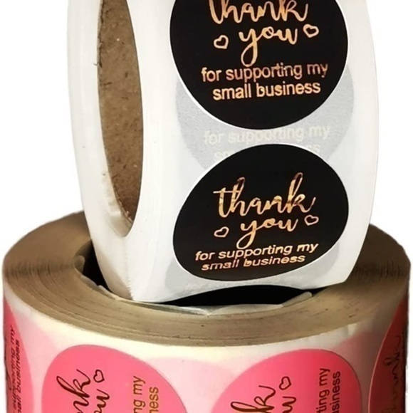 125- 1 inch Thank you stickers - Picture 3 of 7